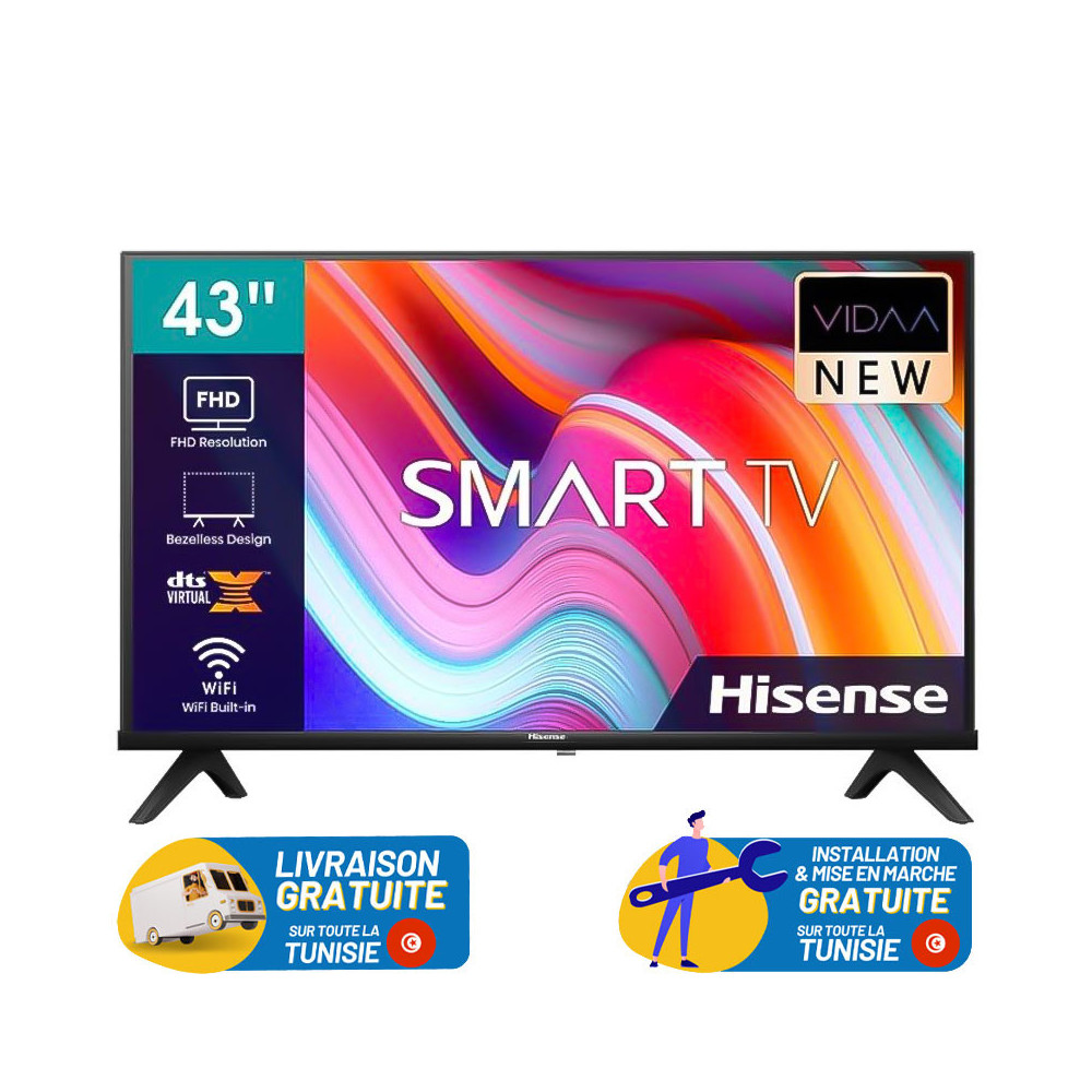 TV HISENSE 43" FULL HD SMART TV / 43A4K