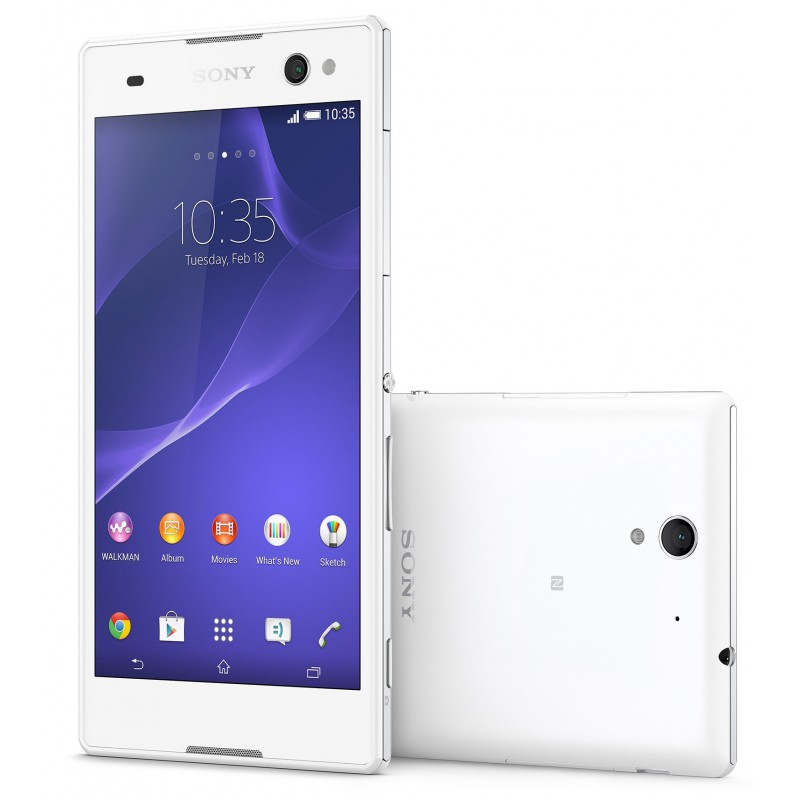 Téléphone Portable Sony Xperia C3 Étanche / Double SIM / Blanc + SIM Offerte