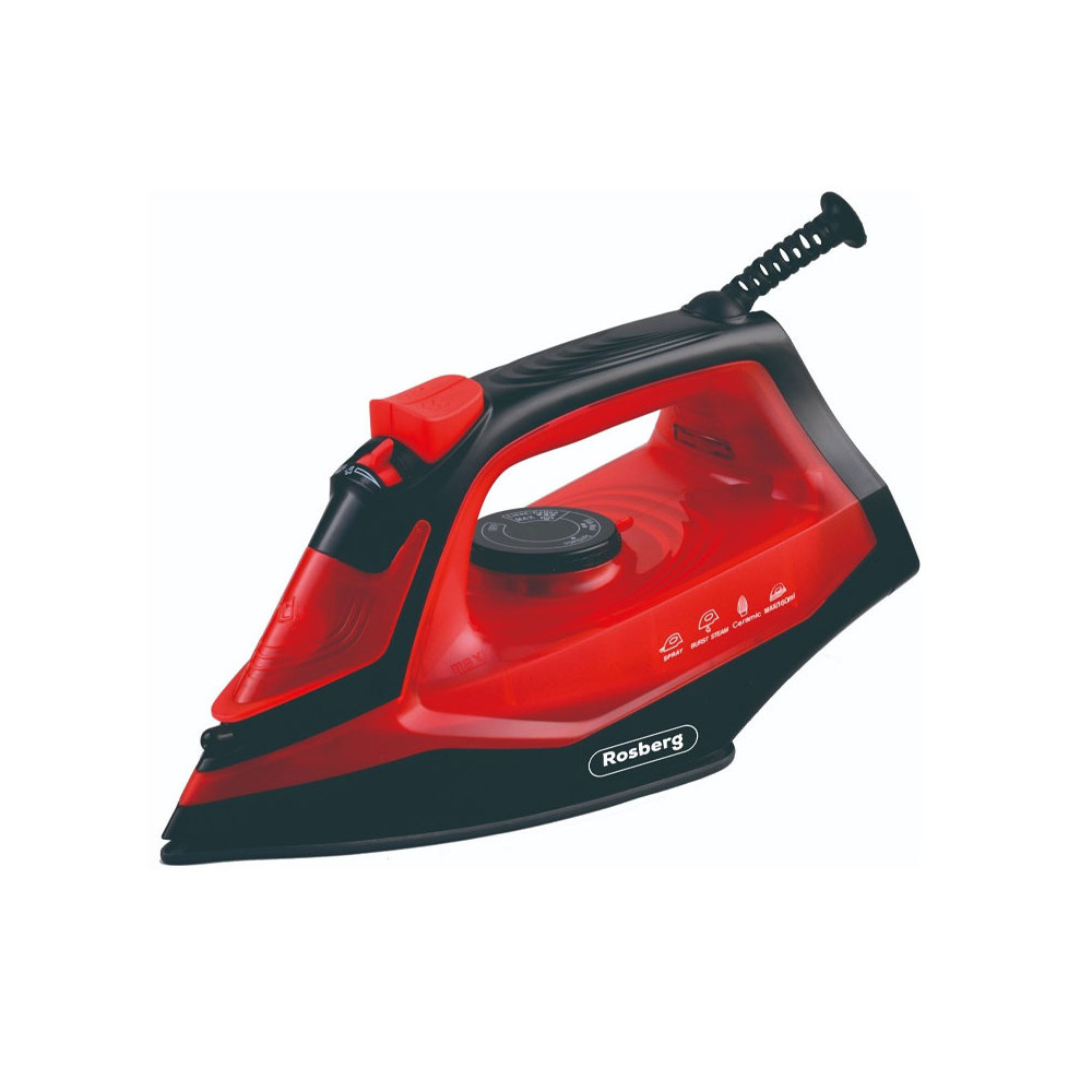 Fer à repasser ROSBERG 160ML / 2200W / Noir et Rouge / 55R51050GR