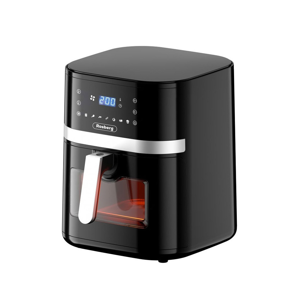 AirFryer Rosberg avec Fenêtre transparente 8 Litres / 1800W / Noir / 55R51980CB