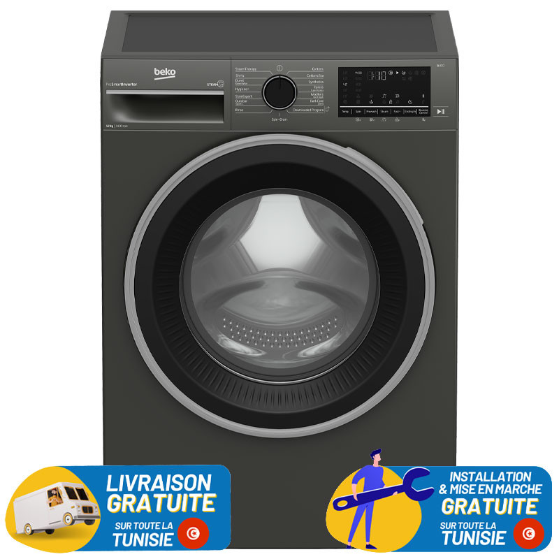 Machine a laver BEKO 12kg SMART INVERTER / Gris Foncé / B3WFT51242MG