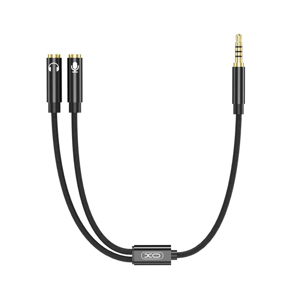 Câble audio XO 2en1 NB-R197 jack 3,5 mm - prise jack 3,5 mm / microphone 0,23 m
