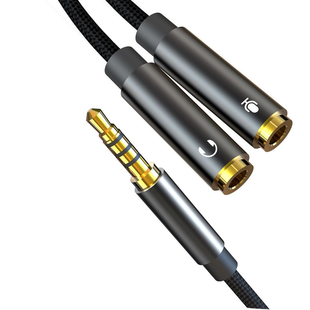 Câble audio XO 2en1 NB-R197 jack 3,5 mm - prise jack 3,5 mm / microphone 0,23 m