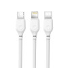 Câble XO NB103 3en1 USB - Lightning + USB-C + microUSB 1,0 m 2,1A blanc