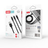Câble XO NB173 3en1 USB - Lightning + USB-C + microUSB 1,2 m 2,4A noir