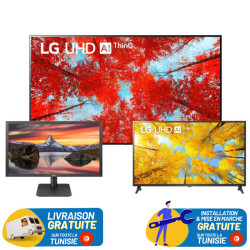 TV LG 86" UHD 4K UQ90 / Smart Tv / WiFi / Récepteur intégré + Ecran 22" FHD + TV LG 43" UHD 4K