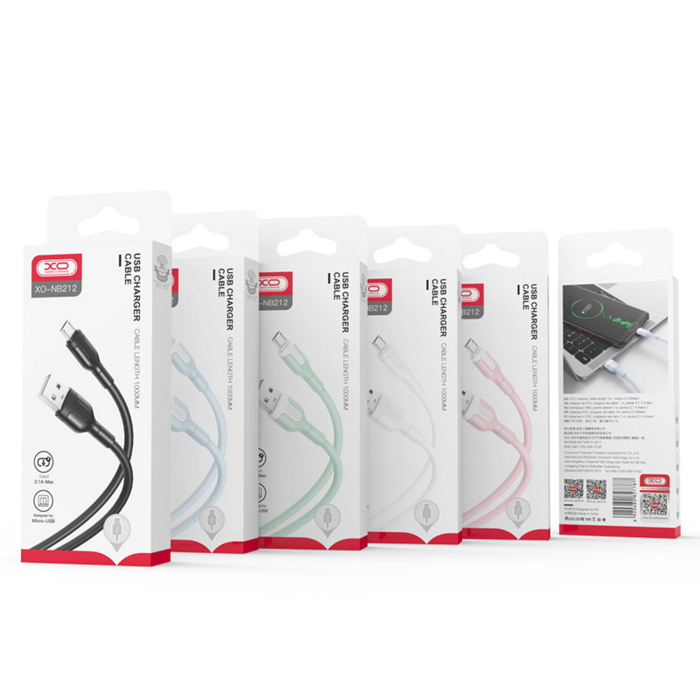 Câble XO NB212 USB - USB-C 1,0 m 2,1 A vert