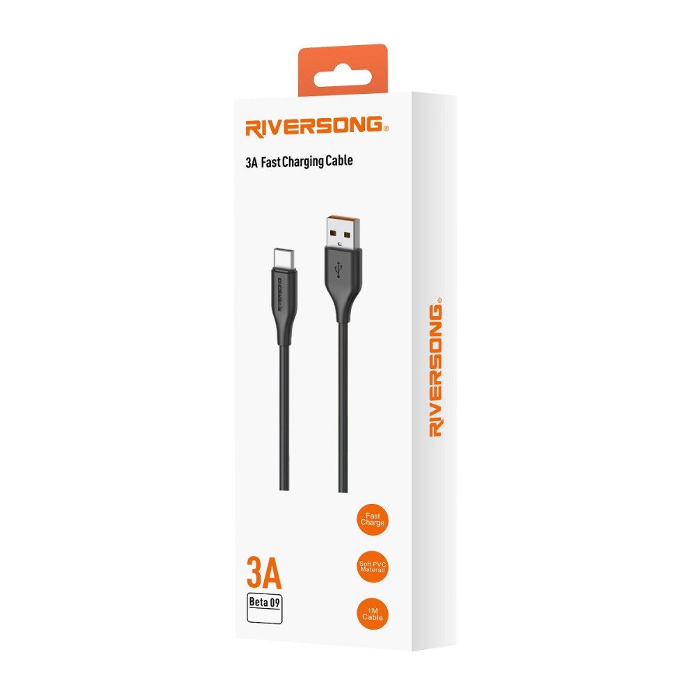 Câble Riversong Beta 09 USB - microUSB 1,0m 3A noir CM85