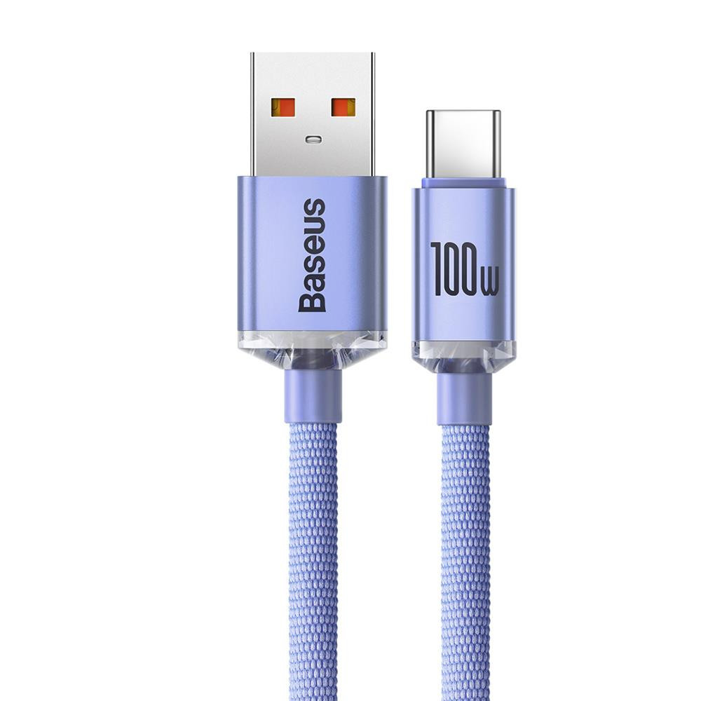 Câble Baseus Crystal Shine USB - USB-C 1,2 m 100 W violet
