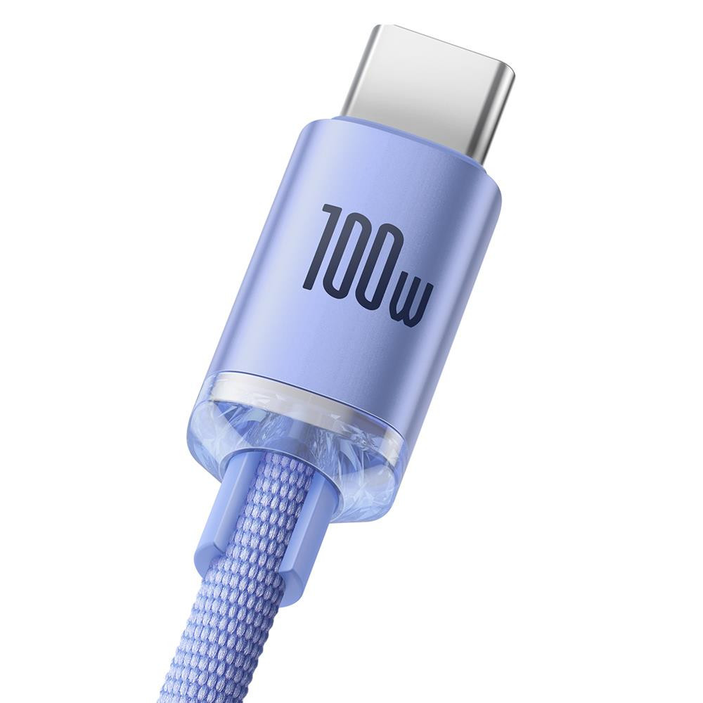 Câble Baseus Crystal Shine USB - USB-C 1,2 m 100 W violet