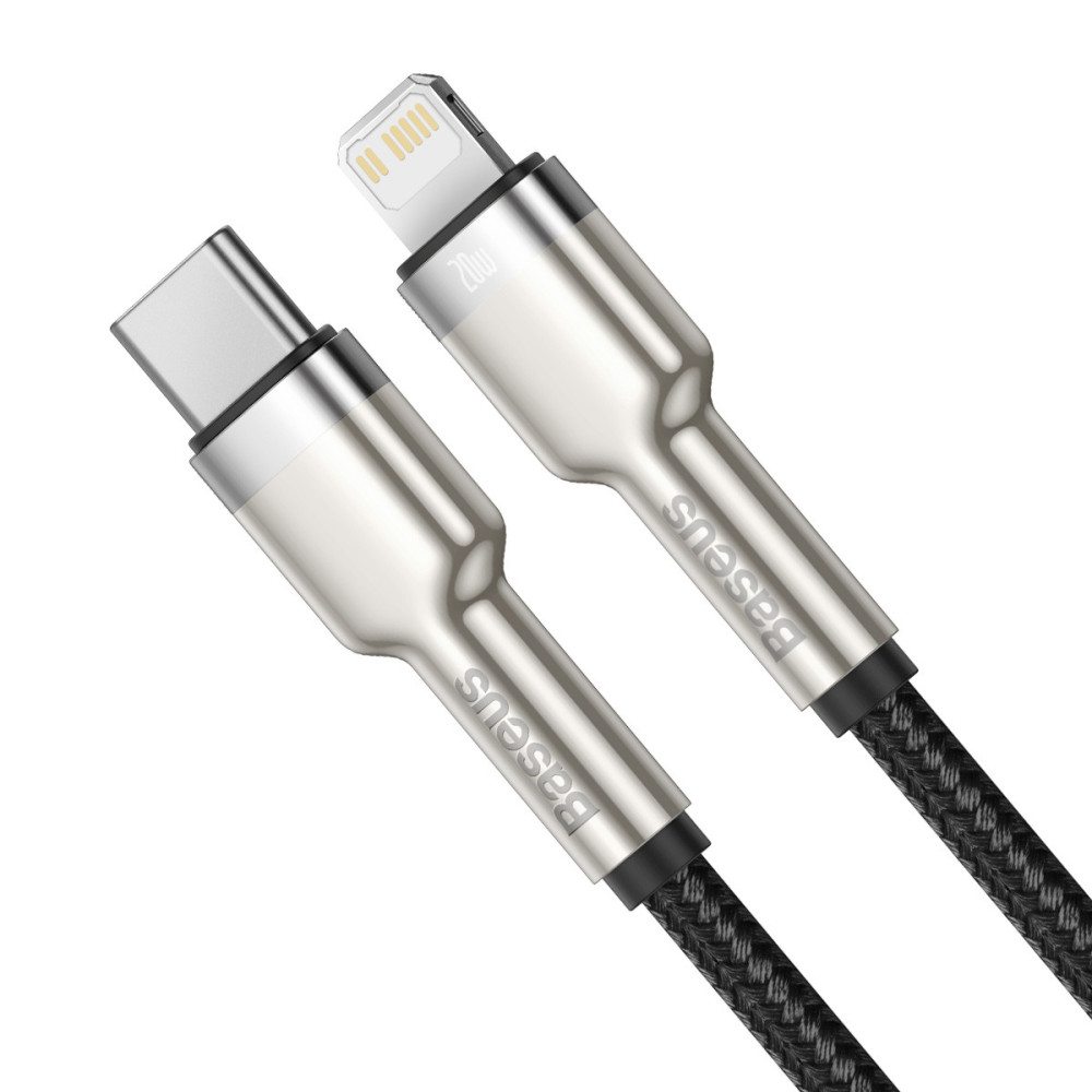 Câble Baseus Cafule Metal PD USB-C - Lightning 2,0 m noir 20W