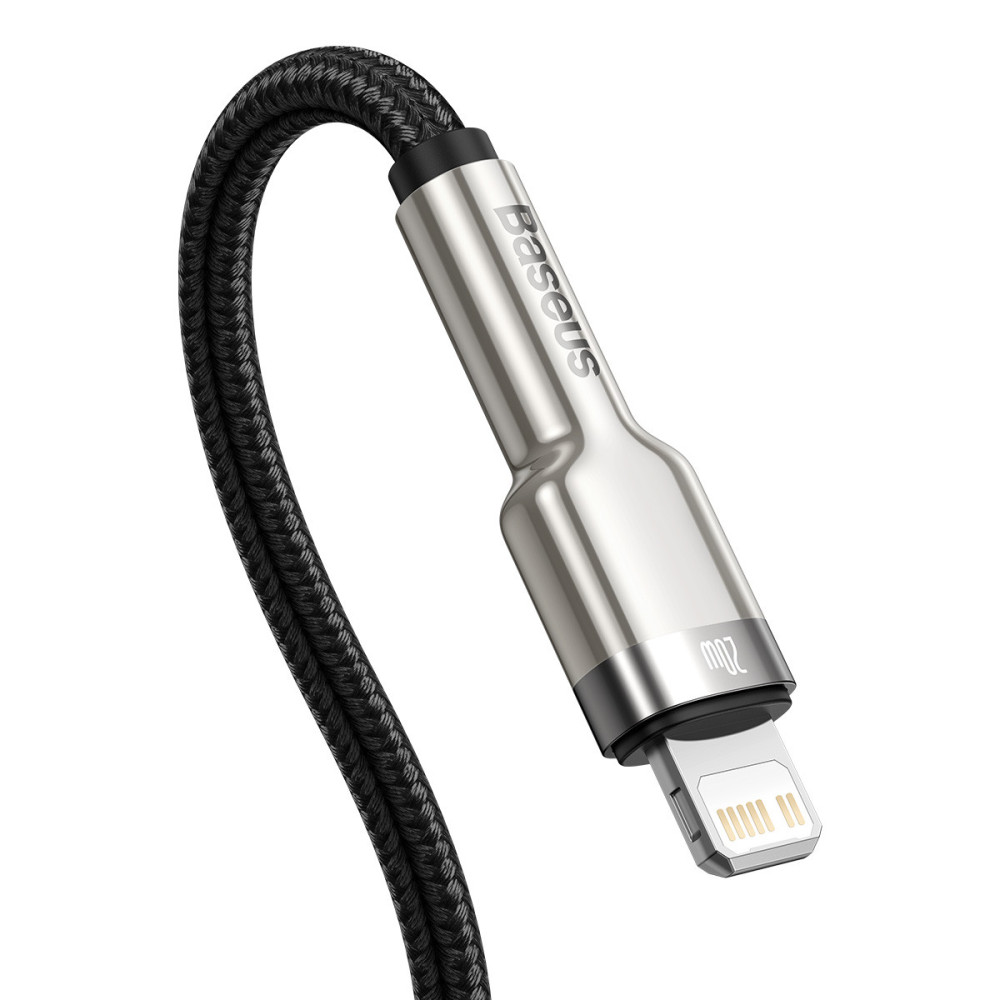 Câble Baseus Cafule Metal PD USB-C - Lightning 2,0 m noir 20W