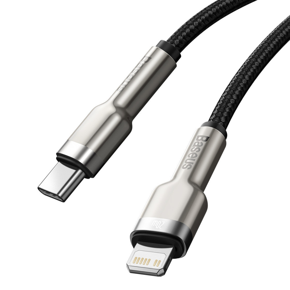 Câble Baseus Cafule Metal PD USB-C - Lightning 2,0 m noir 20W