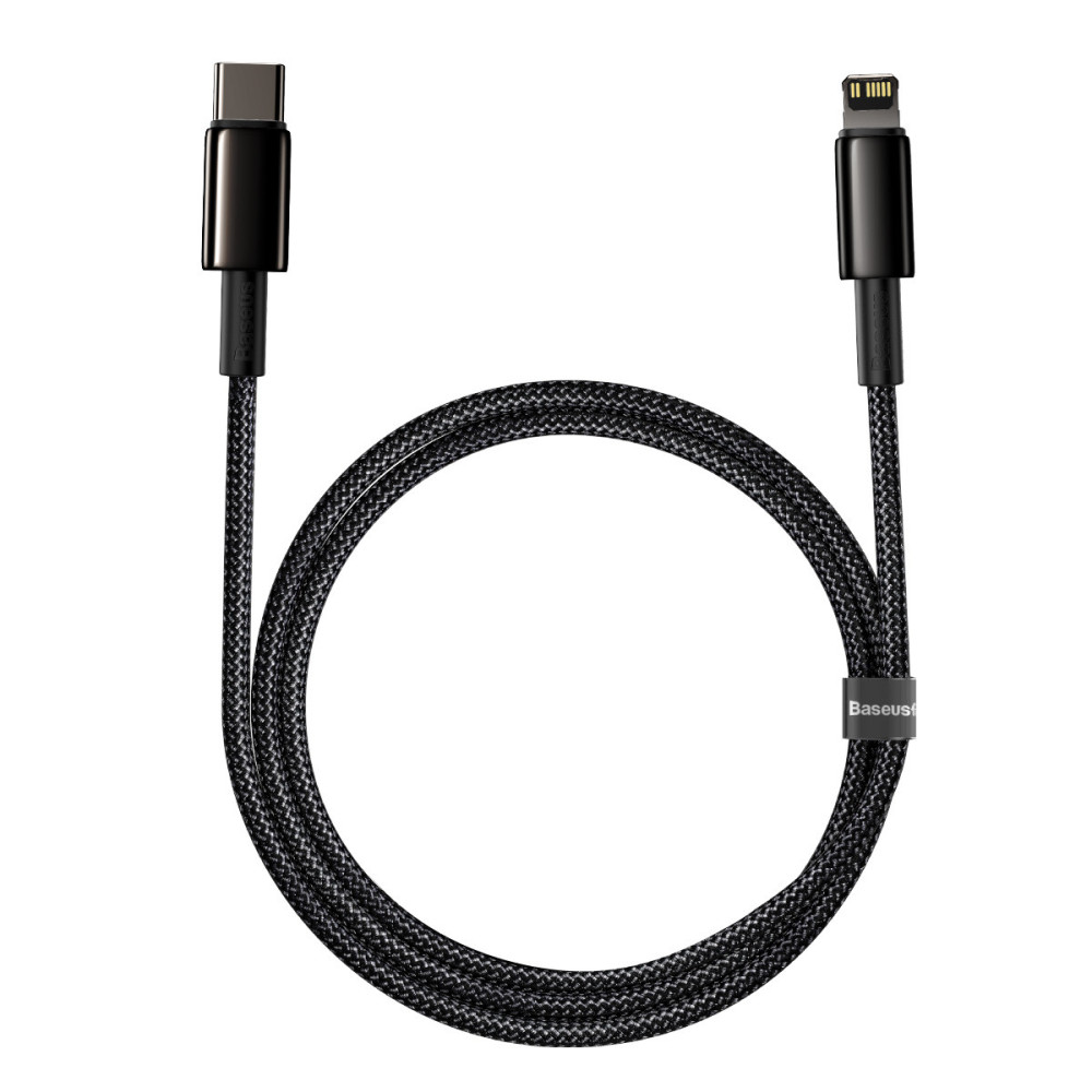 Câble Baseus Tungsten PD USB-C - Lightning 1,0 m noir 20W