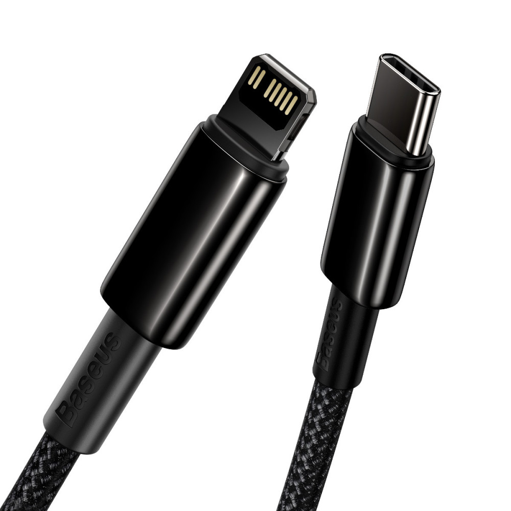 Câble Baseus Tungsten PD USB-C - Lightning 1,0 m noir 20W