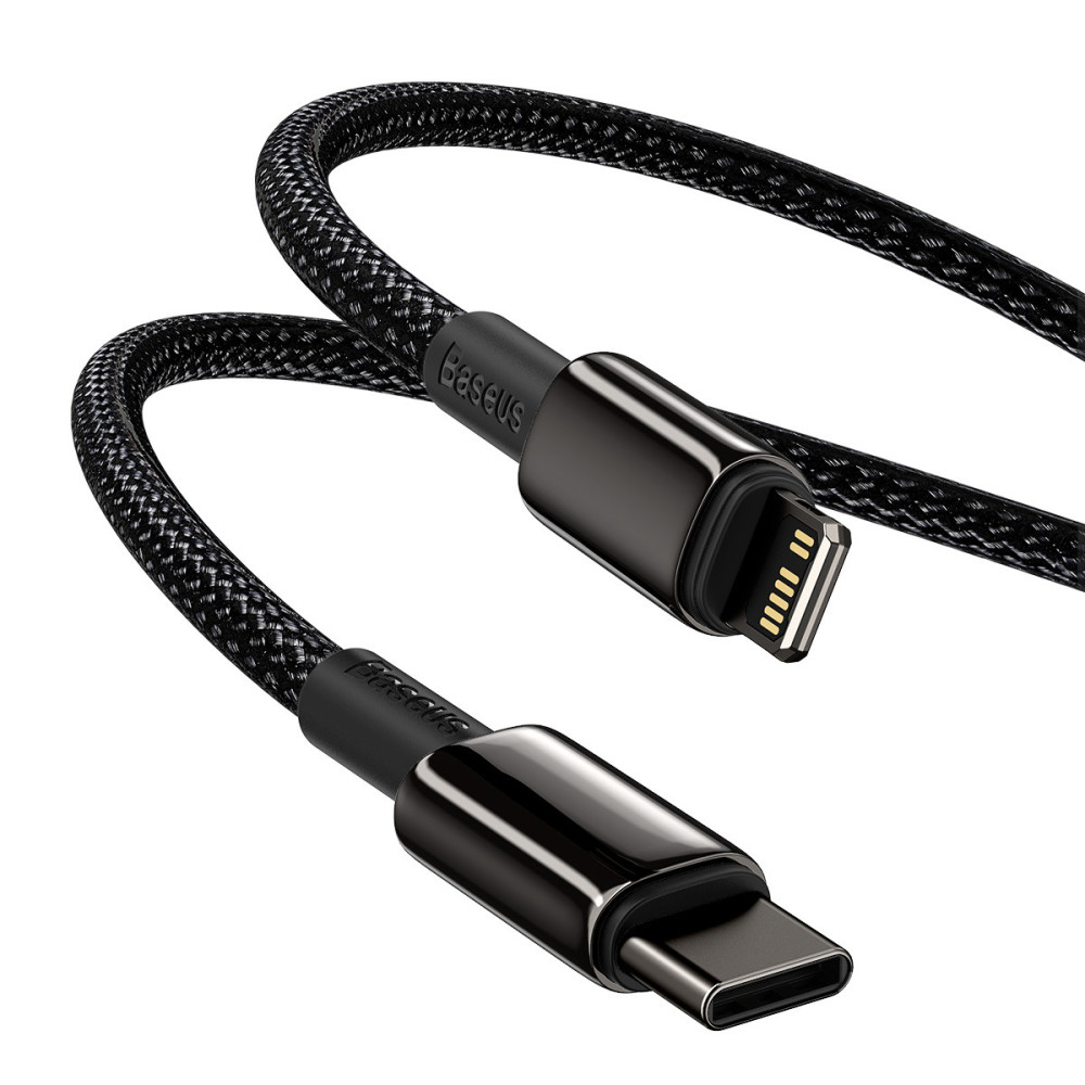 Câble Baseus Tungsten PD USB-C - Lightning 1,0 m noir 20W
