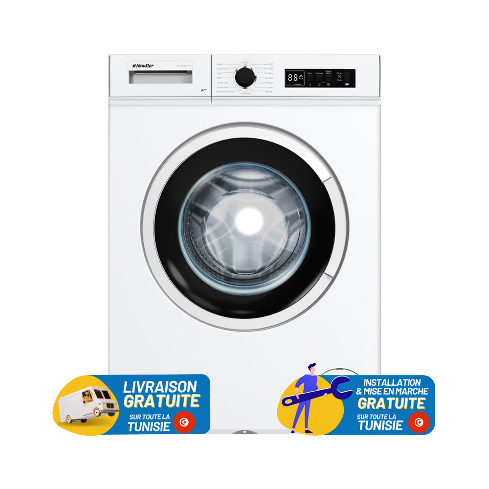 Machine à laver FRONTALE NEWSTAR / 5 Kg / Blanc + Livraison + Installation et Mise en Marche Gratuites
