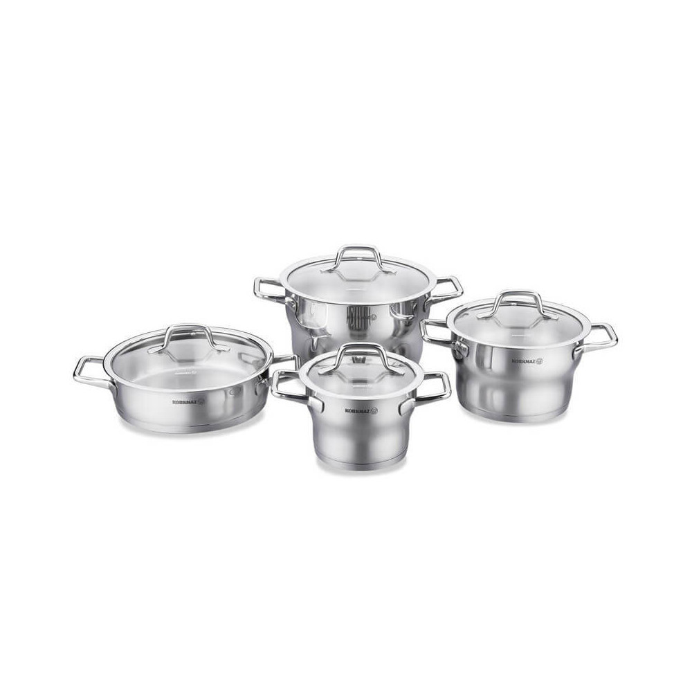 Batterie de cuisine KORKMAZ Estima 8 Pièces / inox / A1957