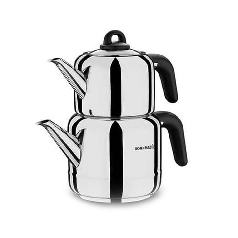 Théière KORKMAZ HERA 1.9 Litres / inox et Noir / A048-03