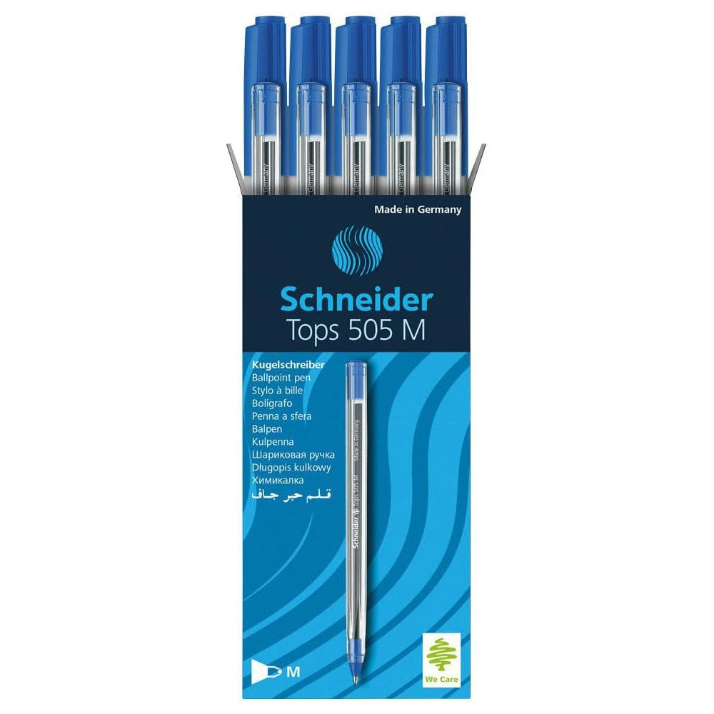 50 Stylos à bille Schneider Tops 505 M / 1.4 mm / Bleu