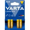 4x Piles AAA Varta LongLife LR03 Alkaline / 1.5V / 4008496525072