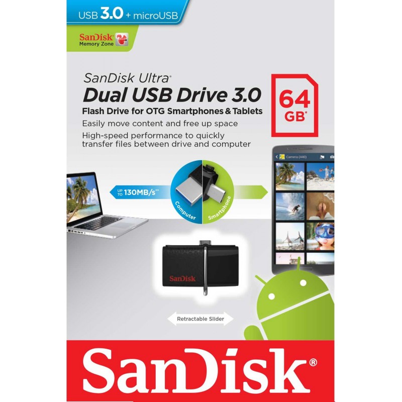Clé USB 3.0 SanDisk OTG 64 Go - Clé USB