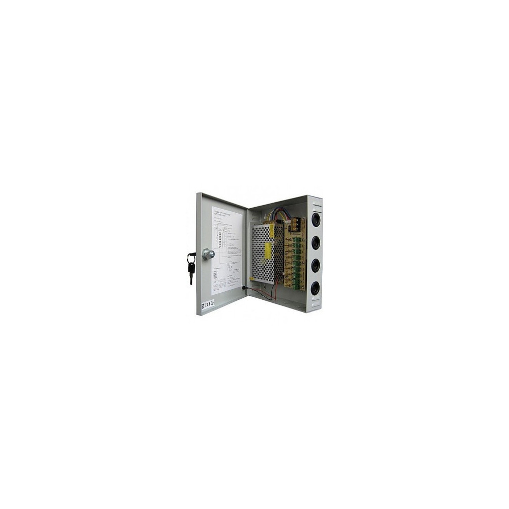 Bloc d'alimentation pour caméra de surveillance 12V / 10A / Avec Case