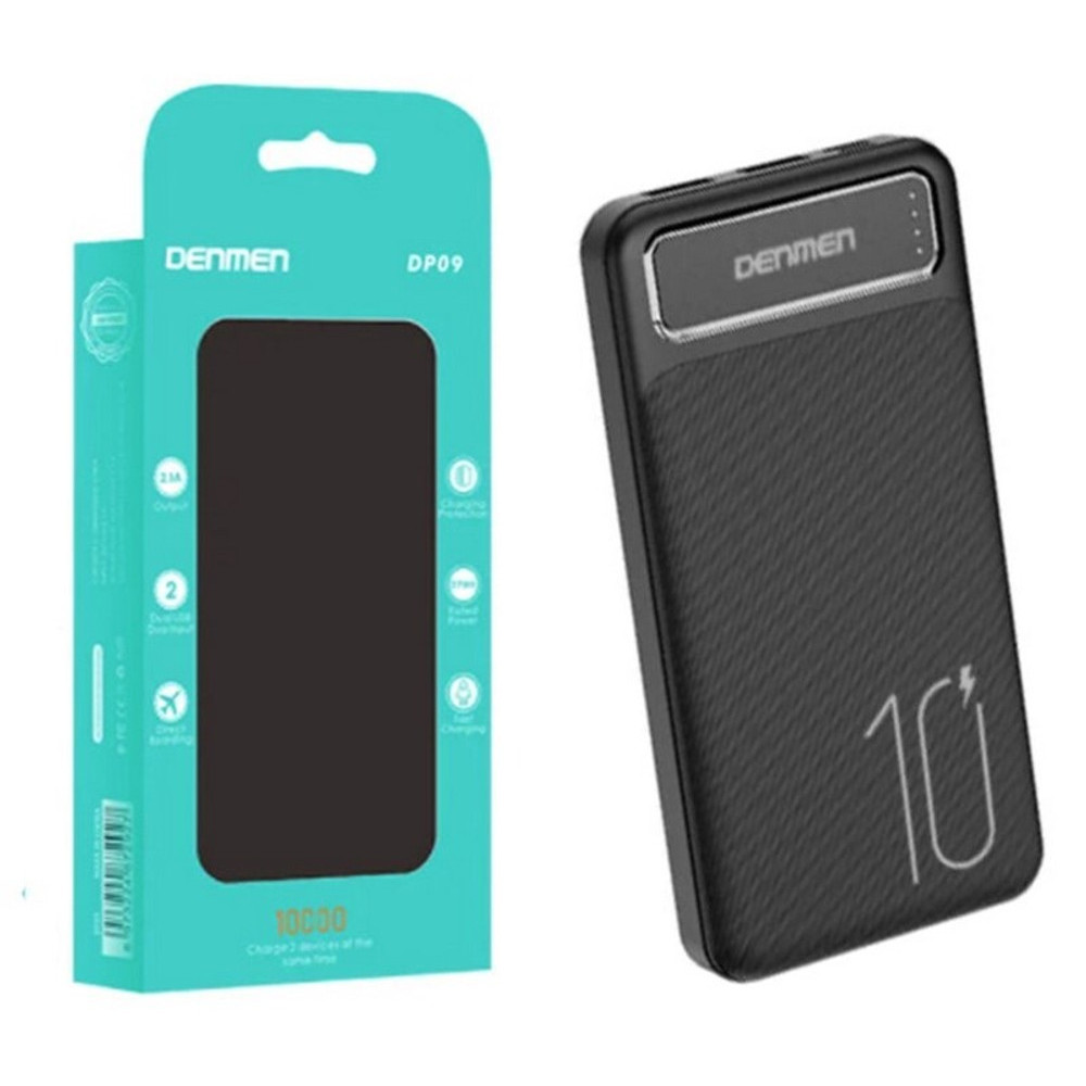 Power Bank DENMEN DP09 / 10 000 mAh / Ports USB Type-C et Micro USB