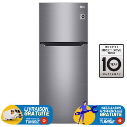 Réfrigérateur LG GL-C252SLBB No Frost / 234L / Smart Inverter / Silver + Livraison + Installation et Mise en Place Gratuites