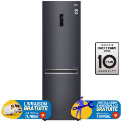 REFRIGERATEUR LG No Frost INVERTER Combiné 341 Litres / MATTE BLACK