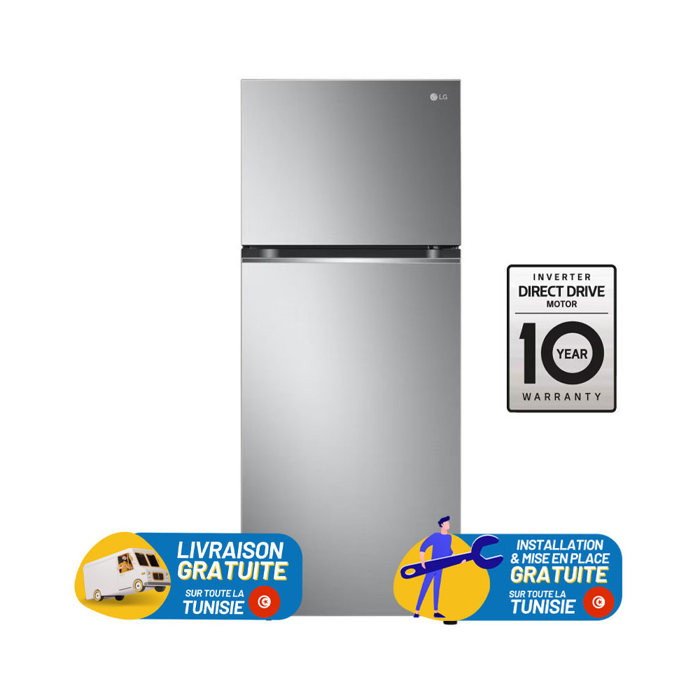Réfrigérateur LG No Forst Smart INVERTER Double Portes 423 Litres / Silver