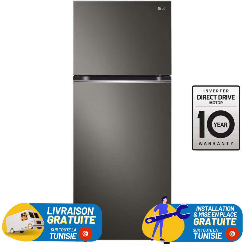 Réfrigérateur LG No Forst Smart INVERTER Double Portes 423 Litres / Noir
