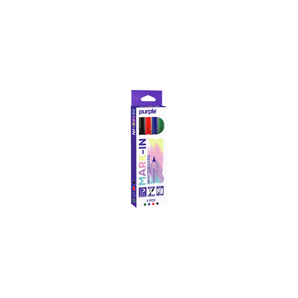 ETUI 4 MARQUEURS ARDOISE MARK-IN ASSORTIS PURPLE