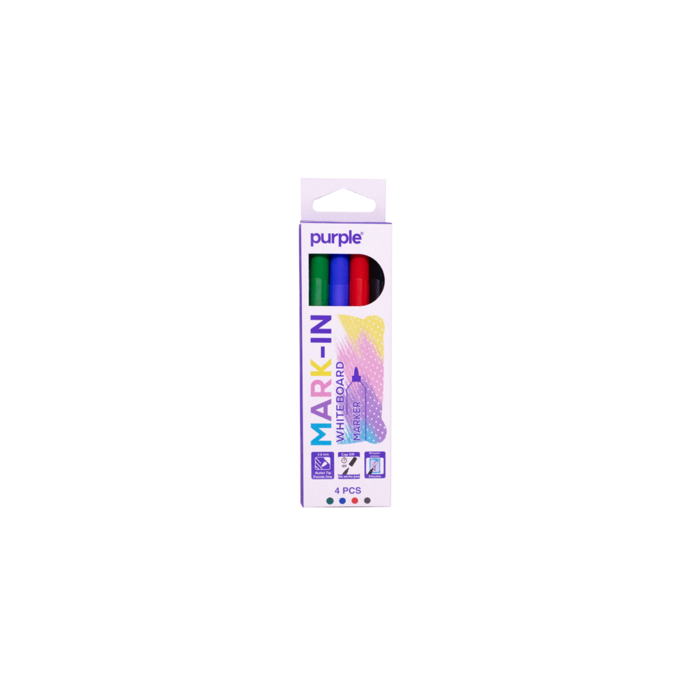 ETUI 4 MARQUEURS ARDOISE MARK-IN ASSORTIS PURPLE