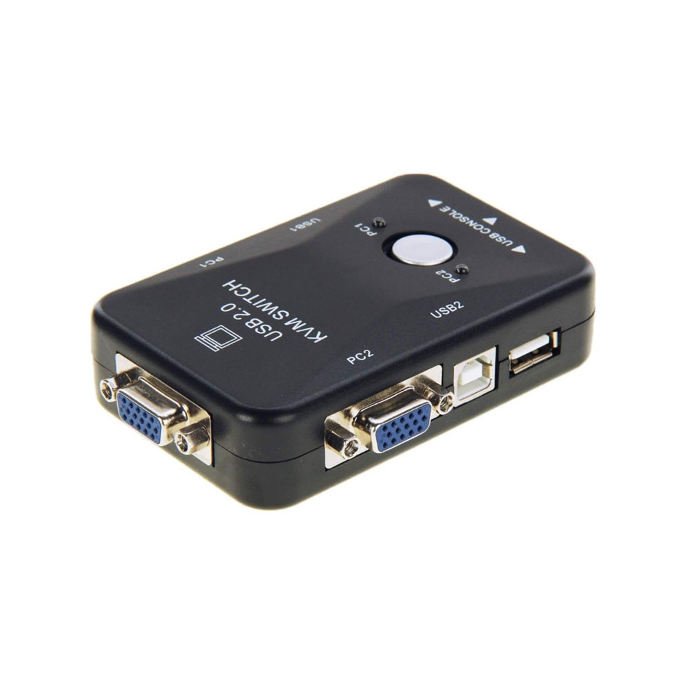 2 ports USB 2.0 KVM VGA avec câble USB VGA pour souris clavier moniteur PC