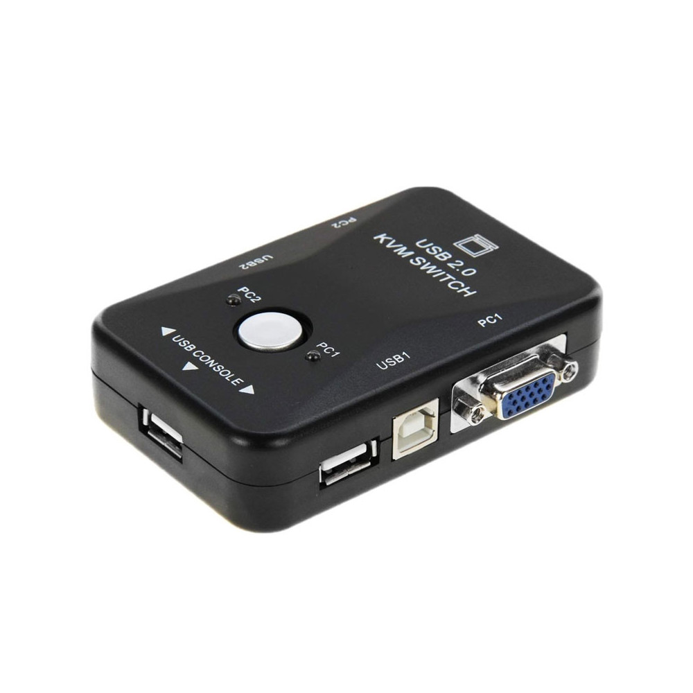 2 ports USB 2.0 KVM VGA avec câble USB VGA pour souris clavier moniteur PC