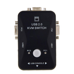 2 ports USB 2.0 KVM VGA avec câble USB VGA pour souris clavier moniteur PC