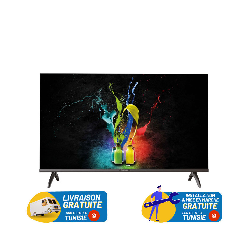 TV 32" TELEFUNKEN C7 HD avec RECEPTEUR INTEGRE / Noir / TV32C7