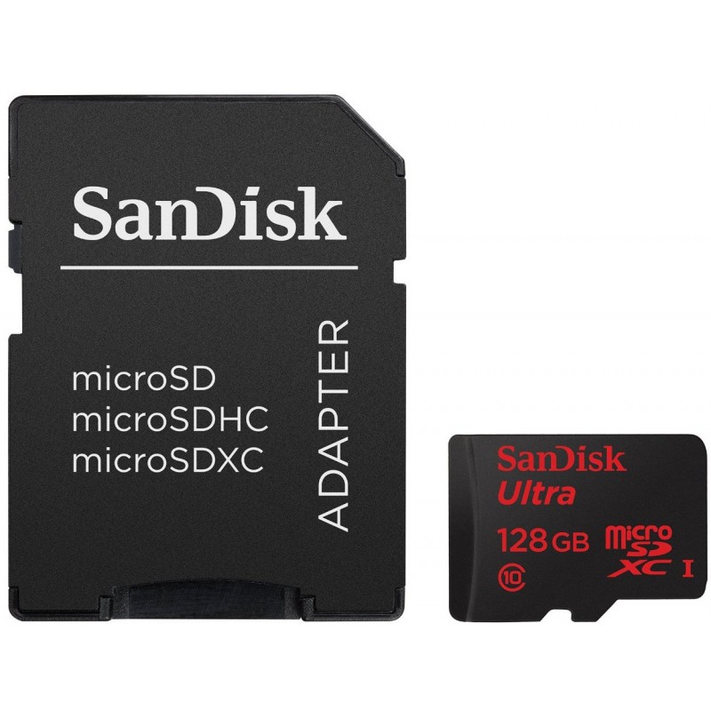 Carte mémoire SanDisk microSDHC Ultra UHS-I 64 Go + Adaptateur / Class 10