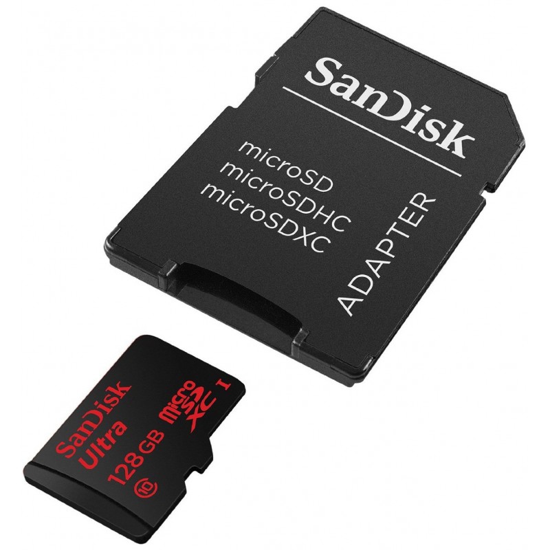 Carte mémoire SanDisk microSDHC Ultra UHS-I 64 Go + Adaptateur / Class 10