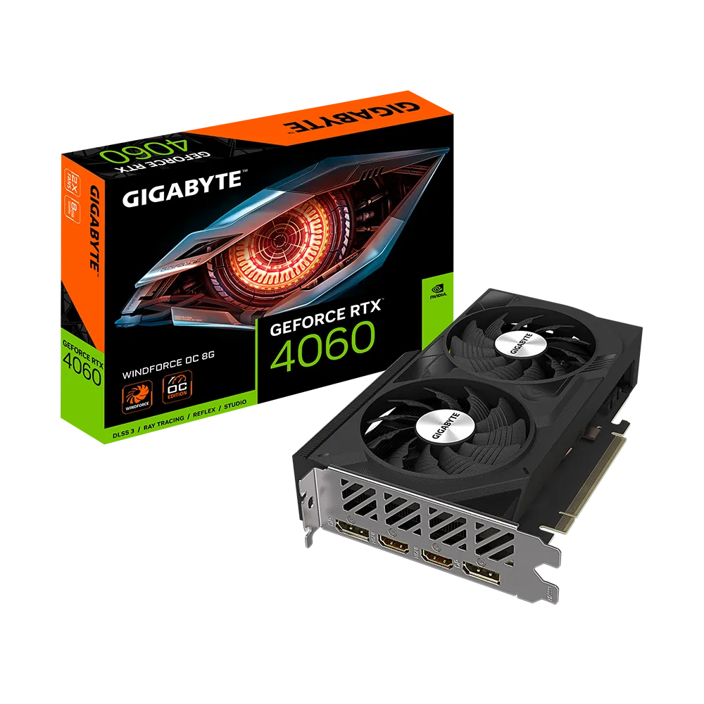 Carte graphique Gigabyte GeForce RTX 4060 WINDFORCE OC / 8 Go GDDR6