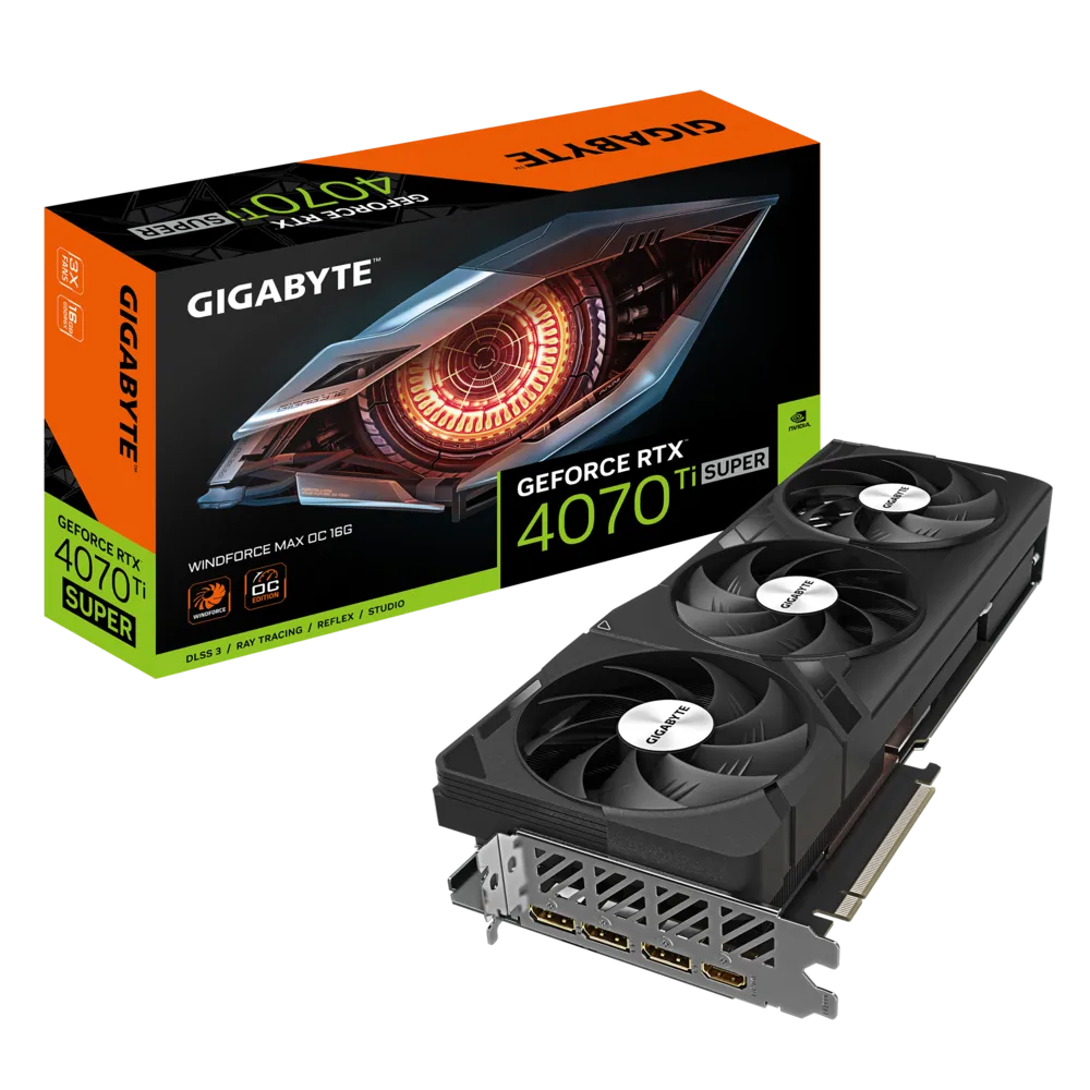 CARTE GRAPHIQUE GIGABYTE GeForce RTX 4070 Ti SUPER WINDFORCE MAX OC / 16 Go GDDR6X