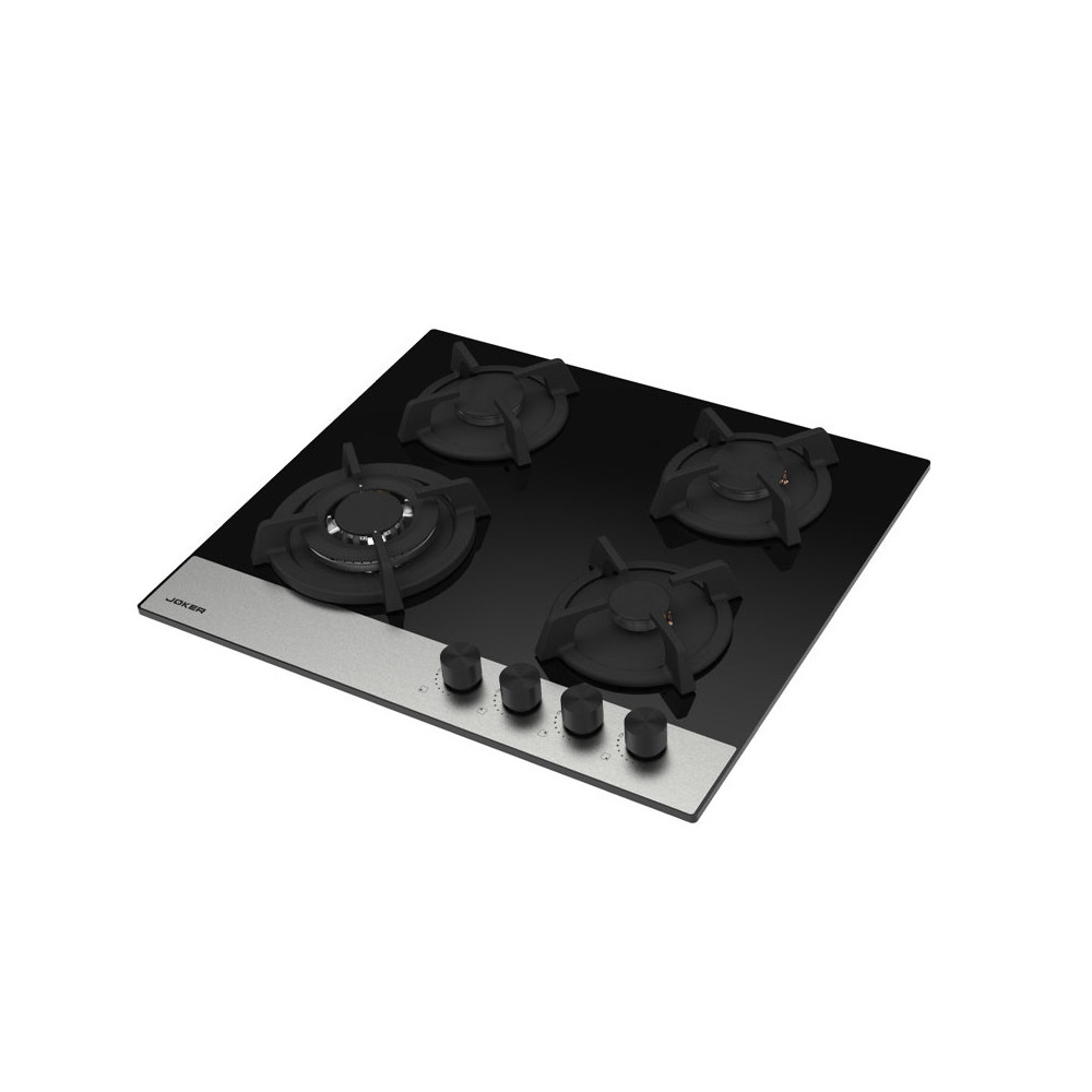 PLAQUE JOKER SANTA  4 FEUX  / 60CM / NOIR ET INOX /  JP-1460