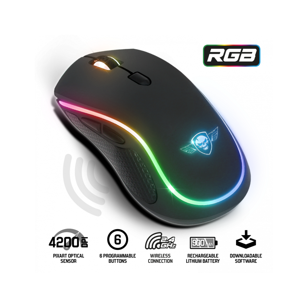 Souris Gamer Sans Fil SPIRIT OF GAMER PRO M9 RGB / Noir