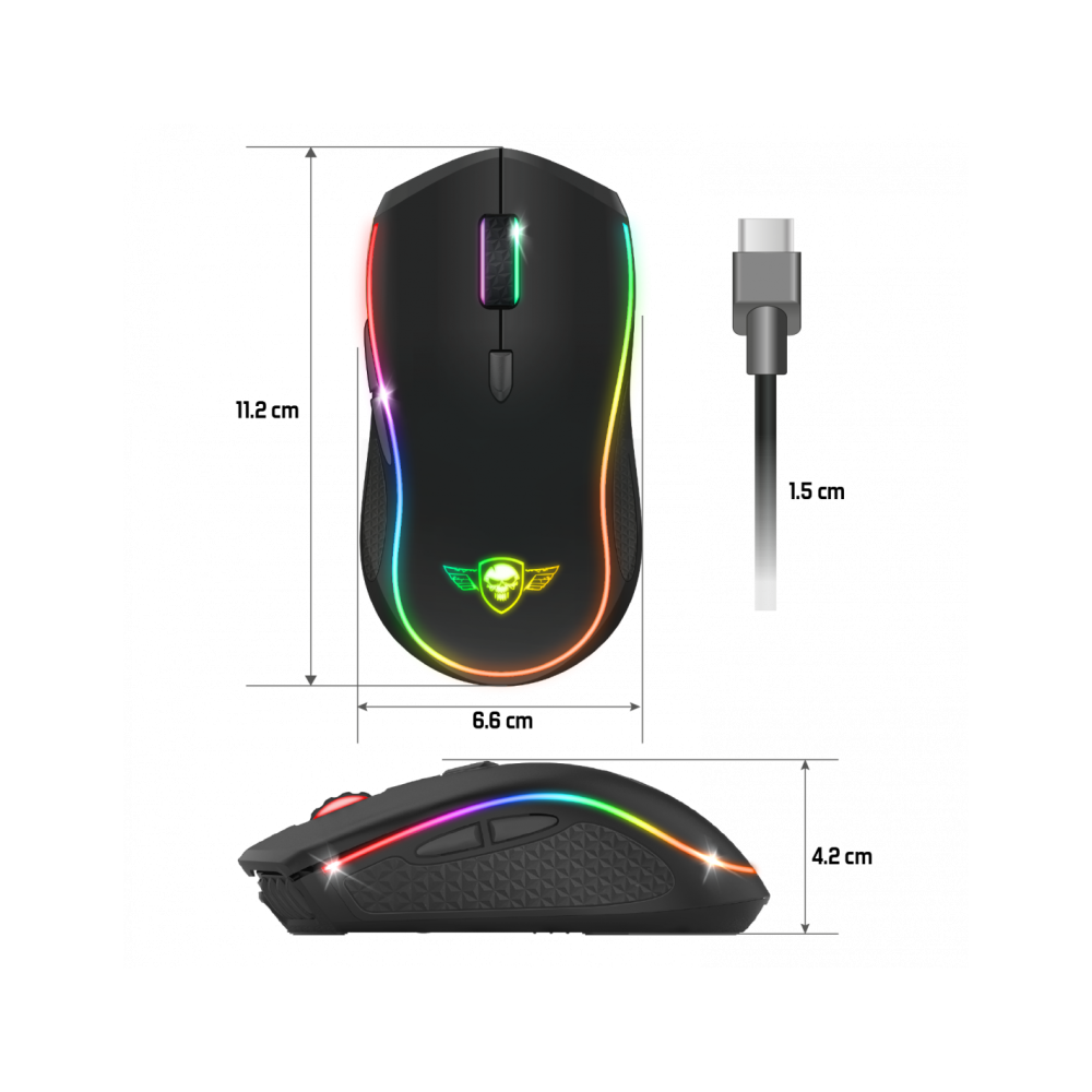 Souris Gamer Sans Fil SPIRIT OF GAMER PRO M9 RGB / Noir