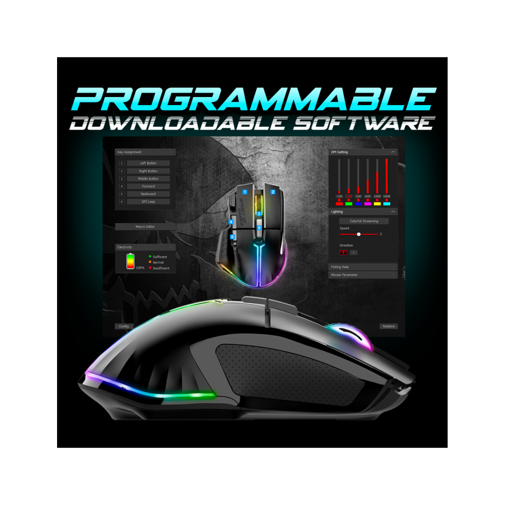 Souris Gamer sans fil Spirit of Gamer PRO M5 DARK 8000 DPI - NOIR