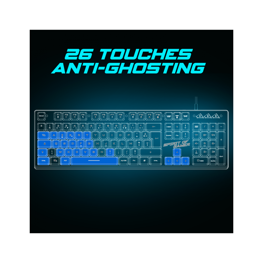 Ensemble Clavier et Souris Gamer Filaire SPIRIT OF GAMER ULTIMATE 600 - Blanc