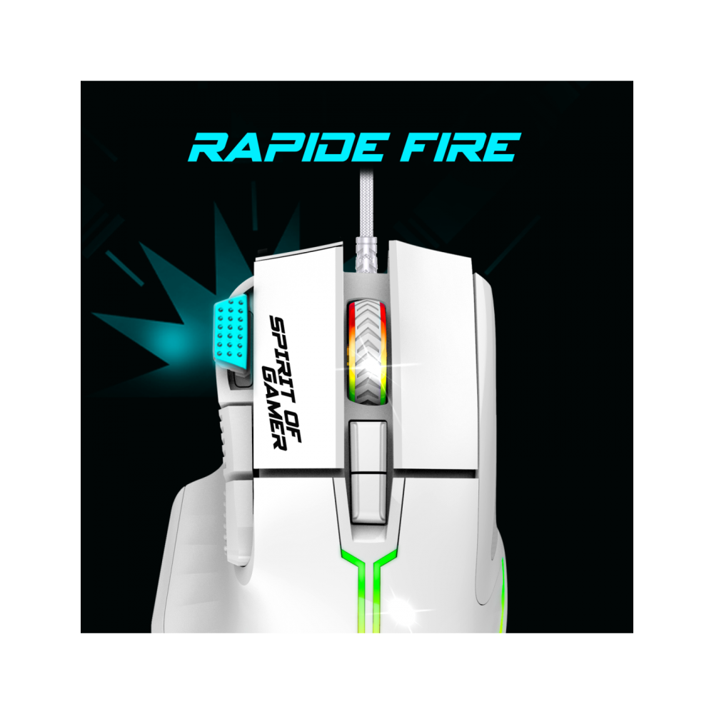 Ensemble Clavier et Souris Gamer Filaire SPIRIT OF GAMER ULTIMATE 600 - Blanc