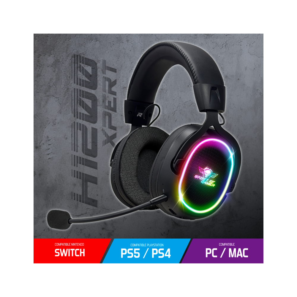 Micro Casque Sans FIL Gamer SPIRIT OF GAMER XPERT- H1200 - Noir