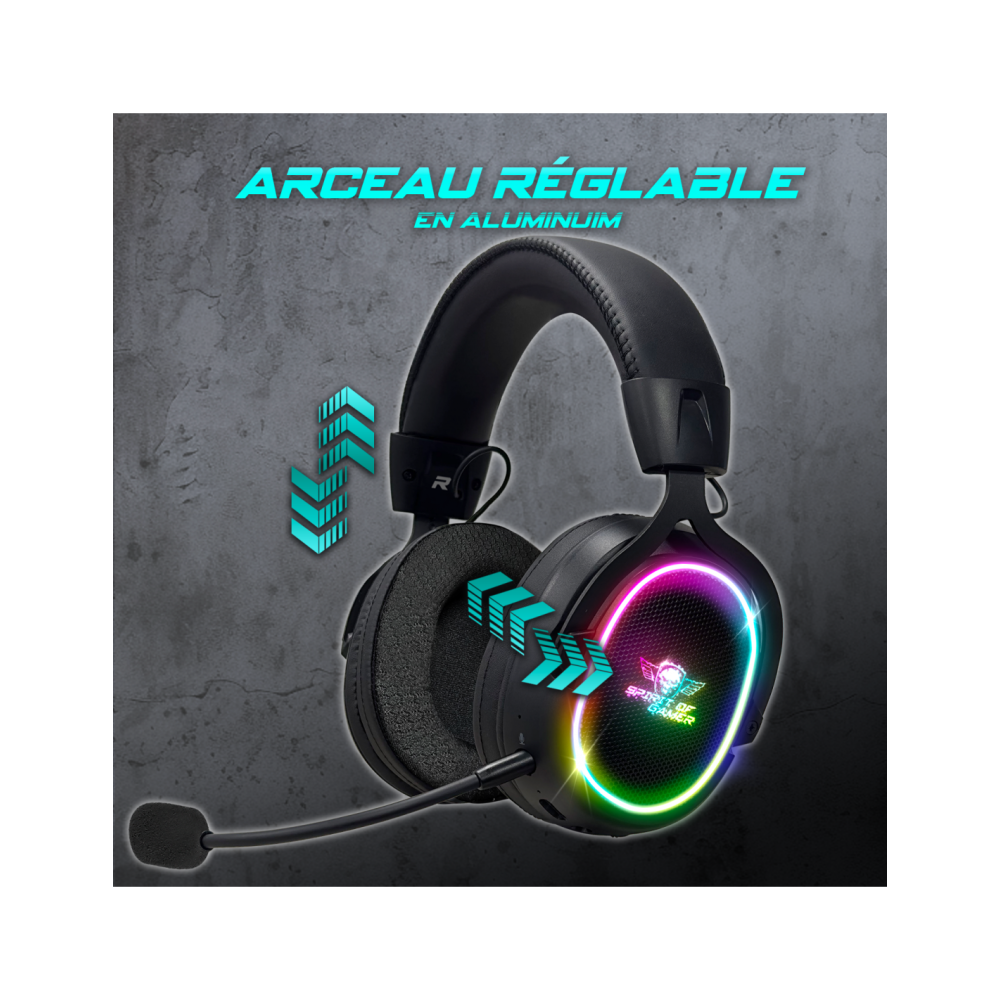 Micro Casque Sans FIL Gamer SPIRIT OF GAMER XPERT- H1200 - Noir